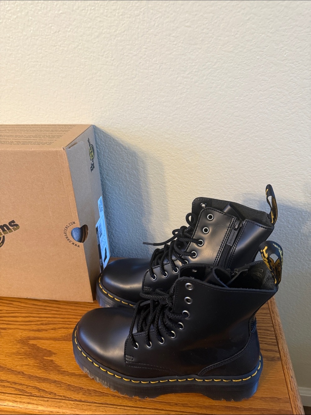 Dr. Martens Jadon Smooth Leather Platform Boots.